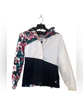 Aperture Pan Face Women’s Floral Ski Snowboard White Hooded Jacket Size: Small